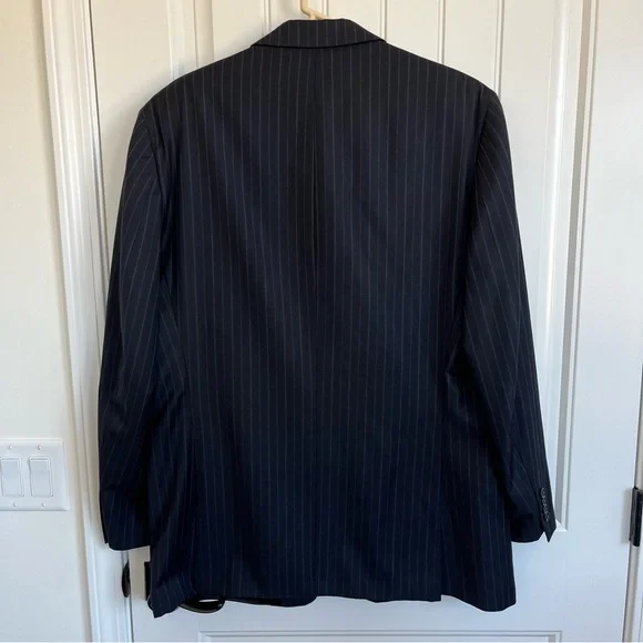Lauren Ralph Lauren Men’s Wool Navy Striped Jacket Blazer 42L - Picture 3 of 6